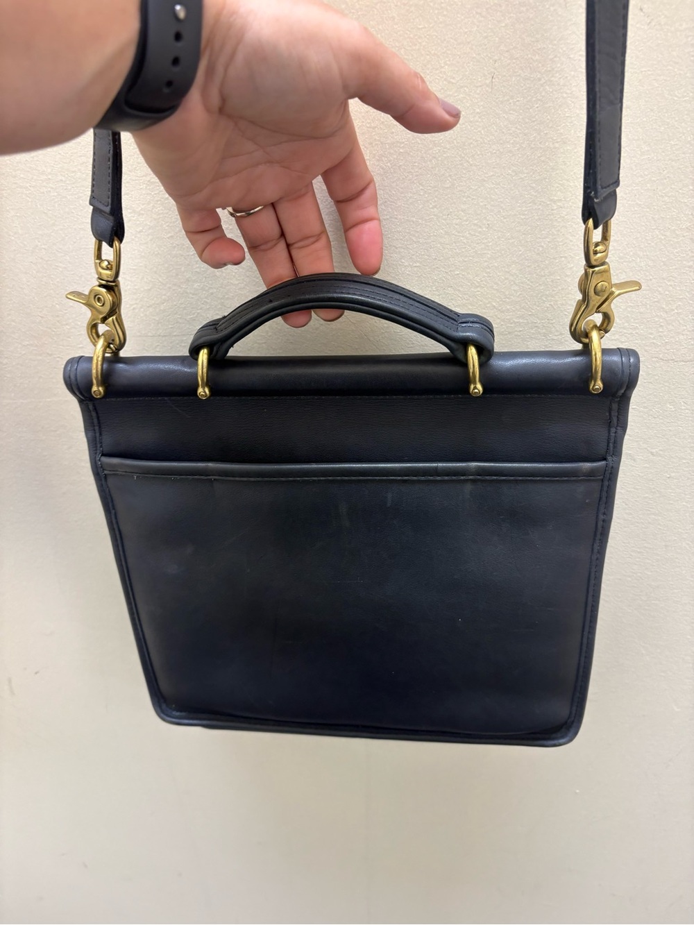 Coach 90’s Willis bag leather purse 9927-Midnight Navy GOOD Condition! -see pics - Picture 12 of 16